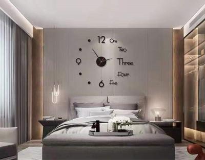 China Antique Home Decorative Frameless Wall Clock 3d Clock Large Diy Modern Style Novelty Design Wall Sticker for sale