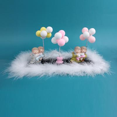 China China 3 Pieces Cute Status Couple Animal Models Set Home Decoration Craft For Car for sale