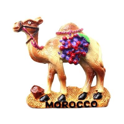 China Fashion Travel Souvenir Morocco Camel Fridge Magnet Resin Fridge Magnet for sale