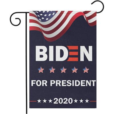 China Hot Hanging Double Sides Sublimated Polyester Burlap Custom Printing Biden Garden Flag for sale