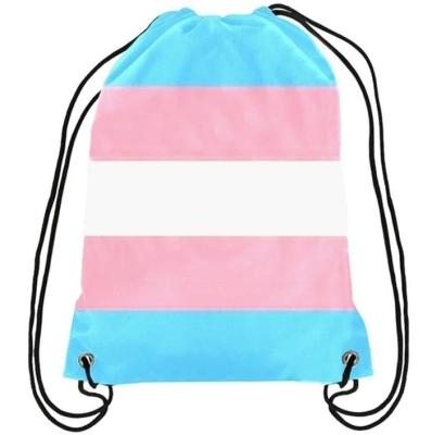 China High Quality Cheap Waterproof Carry Drawstring Bag Polyester Printing Transgender Drawstring Backpack for sale