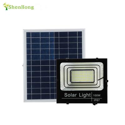 China Light + Timing Control New Remote Control Lumen Integrated 6V 20W 60W Solar Garden LED Flood Tile Spotlight Solar Light for sale