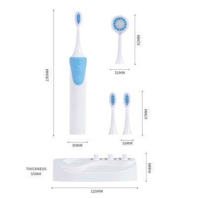 China Teeth and Face Cleaning Tooth and 3 Toothbrush Heads Electric Toothbrush Multifunctional Facial Clean Facial Clean Electric Toothbrush for sale