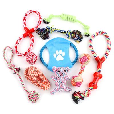 China 10 Pack Puppy Knot Set Durable OEM Bite-Resistant Eco-Friendly Dog Toy Chew Rope Animal Wholesale for sale