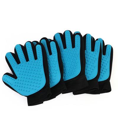 China Viable Silicone Rubber Massage Pet Hair Remover Dog Deshedding Brush Stick Gloves Pet Grooming Glove For Cat Dog Horse for sale