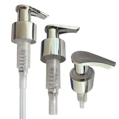 China Spill No 24/410 28/410 Aluminum Body Lotion Dispenser Pump Soap Dispenser Pump Head Silver Coated 24mm for sale