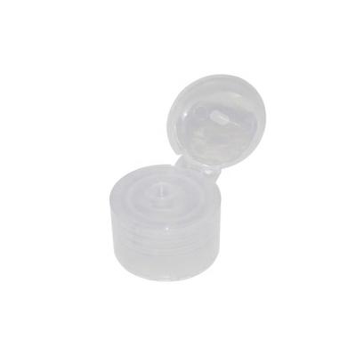 China Non Flip 24mm 24/410 Clear White Transparent Plastic Screw Top Flip Top Cap Flip Top Cap With Stock for sale