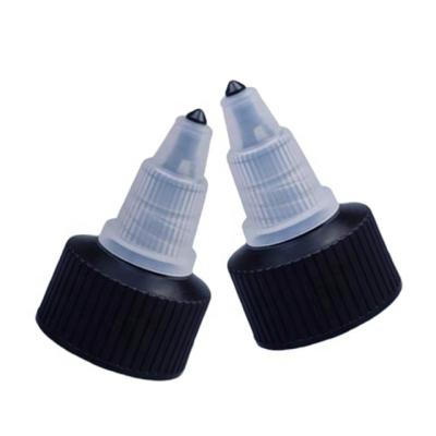 China Non Spill 18mm 22mm Twist Nozzle Dropper Cap Along Plastic Cap 20-410 Top Black Clearcolor 24mm for sale