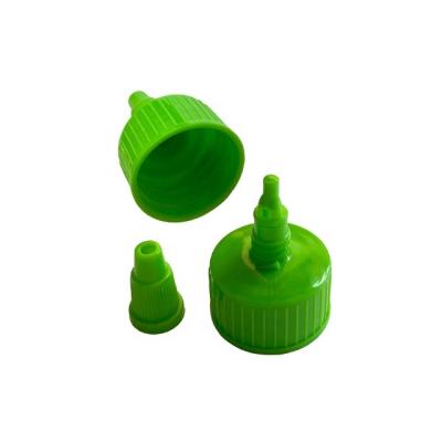 China Non Spill Green Color PP Twist Top Cap With Aluminum Coating Sealing Cap 18-410 20-410 24-410 for sale