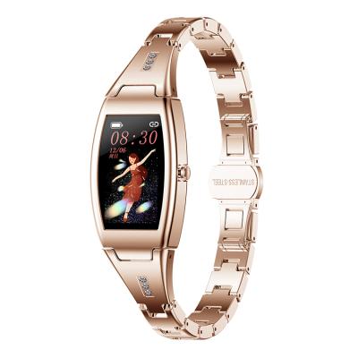 China Touch Screen Rectangle Shenzhen Manufacturer ISO9001 Women Brand Customize Waterproof Heart Rate Fitness Smart Women Watch Ladies Wrist Watch for sale