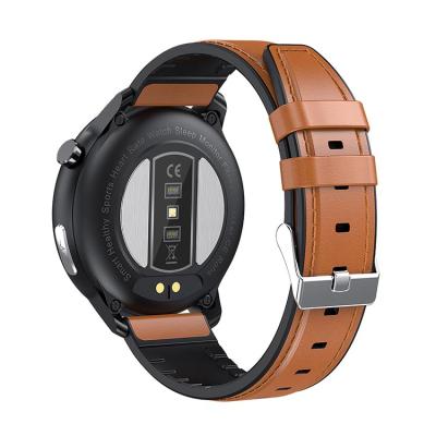 China uclassic Men's Custom Waterproof Luxury Smart Watches BP ECG Body Temperature Shenzhen Oxygen Touch Screen Round Leather Wrist Band Hour SPO2 for sale