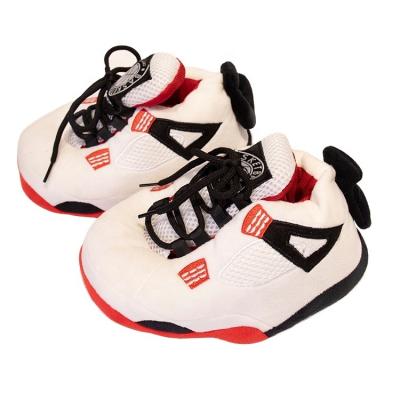 China Round New Design Customized Sneaker Slippers Multiple Designs Warm Indoor Winter Sport Plush Slippers for sale