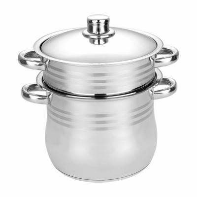 China Sustainable Wide Edge Stainless Steel Couscous Pot Food Steamer And Cooking Pot for sale