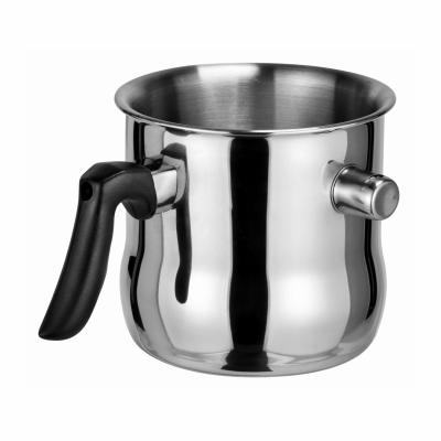 China Sustainable Hot Sales Swell Shape Stainless Steel Double Wall Cooking Pot Whistling Milk Boiling Pot for sale