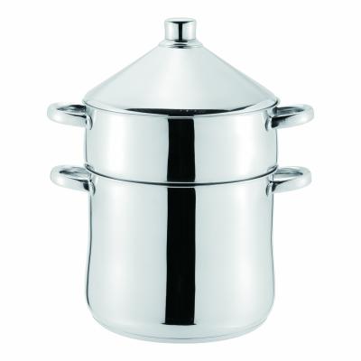 China Sustainable Multifunctional Stainless Steel Food Steamer Stock Pot Couscous Pot With Tagine Lid for sale