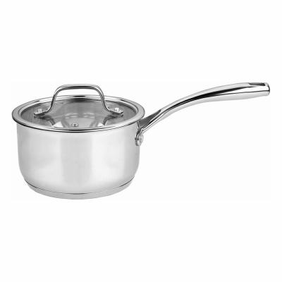 China Sustainable Kitchenware Stainless Steel Cookware Casserole Milk Casserole Cooking Pot With SS Casting Handle for sale