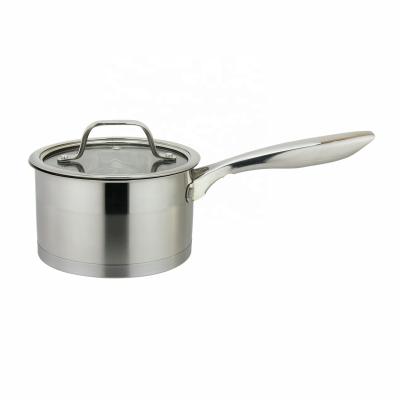 China New Design Sustainable Ss Hollow Handle Stainless Steel Pan Luxury Milk Pot Cooking Pot for sale