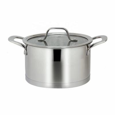 China New Design Sustainable SS Deluxe Wire Handle Stainless Steel Casserole Cooking Pot Cookware for sale