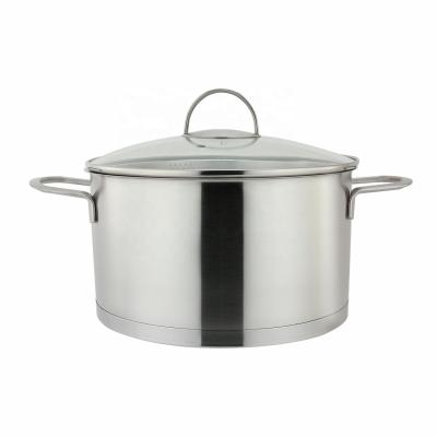 China Sustainable Stainless Steel Soup Pot Casserole Cookware Cooking Pot With Glass Strainer Lid for sale