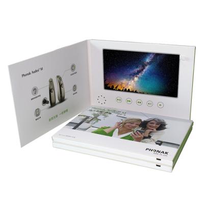 China Fashion Customized Business 5 Inch LCD Display Brochure Card Business Sale Visual Greeting Card for sale