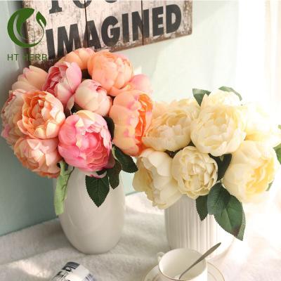 China Decorative Flower Decoration Round Rose Knight Damask PU Flower Plastic Flower For Wedding for sale