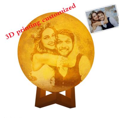 China 16color Customized Modern Moon Night Light with Photo Engraving 3D Printing Touch and Remote Control Function, Customized Pictures for sale