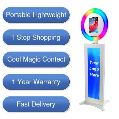 China Split Screen / All-in-1 / LCD / Handheld Fast Delivery RGB Led iPad Photo Booth Kiosk Stand Advertise Front Plate 2 Years Warranty iPad Photo Booth cabin shell photo ipad for sale