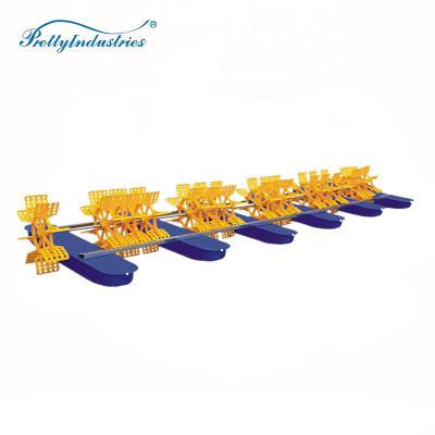 China 3.26KG (KW.H) Aquaculture Pond Long-arm Paddle Wheel Aerator with 38 Impellers for sale