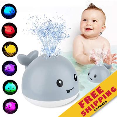 China Drop Shipping Bath Toys Light Up Water Spraying Whale Squirt Bathtub Shower Pool Bathroom Toy Q2P Summer Game en venta