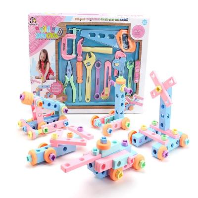 中国 Diy colorful design building blocks game plastic kids toy tools for pretend play 販売のため