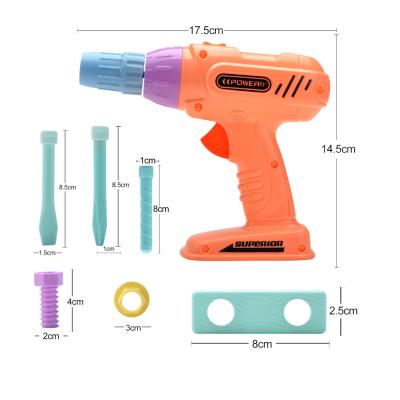 China Electric drill tool set Children's interactive play games Educational building block toys en venta