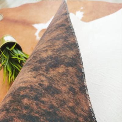 China Large Small Cowhide Washable Area Rug Faux Cow Print Rug for a Boho Western Decor Animal Skin Free Rug for sale