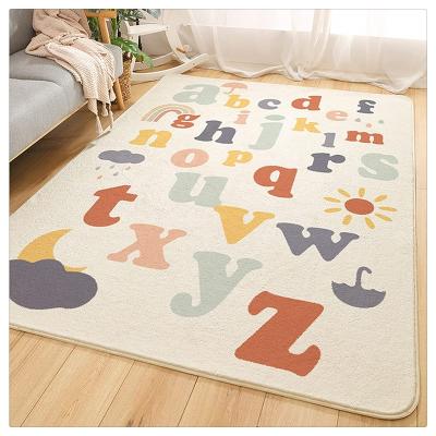 China Modern Washable Faux Wool Kids Play Area Rugs 4' x 5.3' Non-Slip Folding Kids Rug for sale