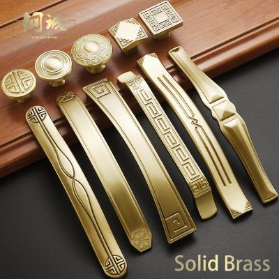 China New Chinese Style Chinese Hardware Brass Cabinet Pulls Furniture Door Knobs Kitchen Handle for sale