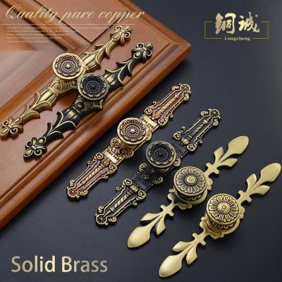 China EUROPEAN Hardware Accessories Antique Brass Backplate Tin Knob Handle, Cabinet Pull for sale