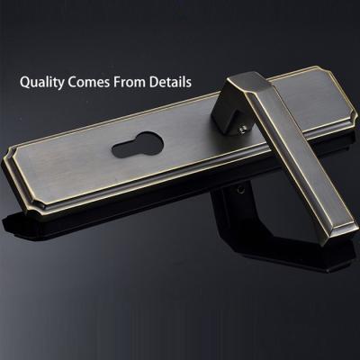 China Hotel Nordic Magnetic Mute Entrance Door Lock Interior Door Handles Solid Brass Lever for sale