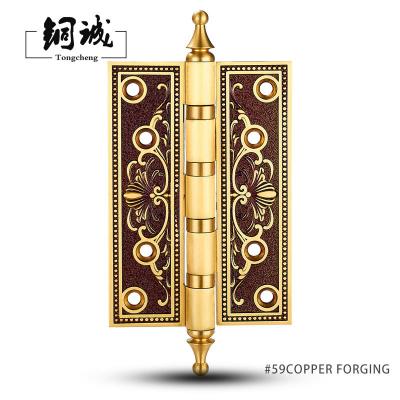 China EUROPEAN Crown Tip Pivot Folding Door Hinge Copper Forgin Brass Ball Bearing Door Hinges for sale