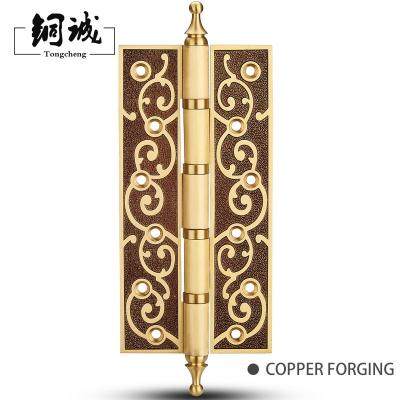 China Crown Tip 5inch 8inch Door Hardware Modern Square Corner Ball Bearing Piece Brass Door Hinge for sale