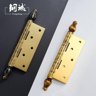 China Modern Strong Durable Solid Wood Door Hinge Brass Thick Open Flat 180 Degree Ball Bearing for sale