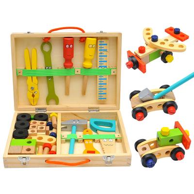 China MODEL TOY Box Hot Selling Wooden Kids Toy Assembled Tool Toy Sets For Children Gift for sale