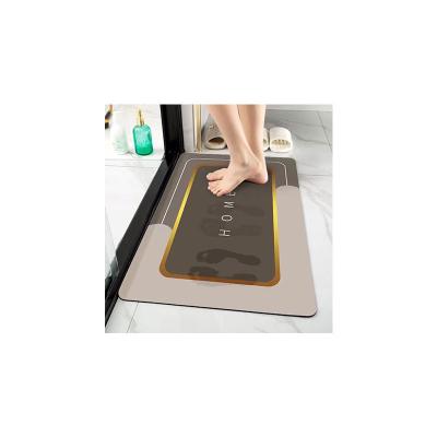 China New Design Diatomaceous Earth Bath Mat Diatomite Fast Water Drying Diatom Mud Foot Pad Non-Slip Bathroom Floor Mat for sale