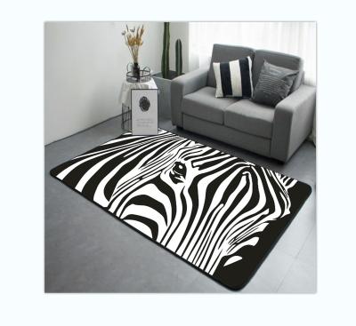 China Non-slip Modern Digital Printed Black And White Carpet 3D Polyester Floor Rugs And Blankets For Living Room for sale