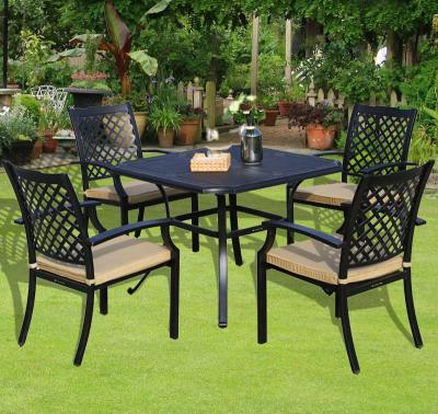 China HOT NEW modern garden furniture can be stacked retro style cast aluminum table and chair set for sale