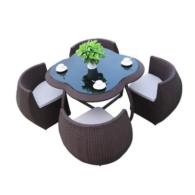 China 2022 Modern Outdoor Rattan Furniture Cast Aluminum Frame Table And Chair Set Willow Garden Sofa Folding Garden Set for sale