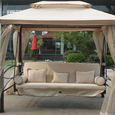 China Modern Outdoor Garden Backyard Shading Cheap Swing Chair Wrought Iron Swing Canopy Swing for sale