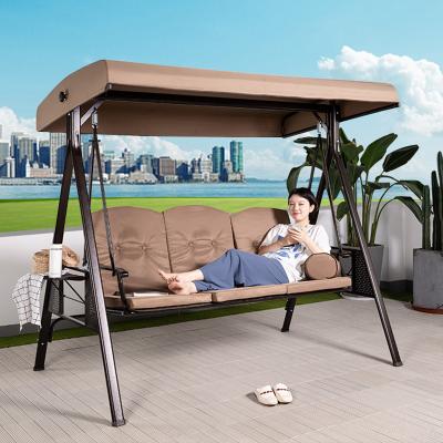 China Wholesale Modern Outdoor Furniture Garden Swing Metal Swing For 2 With Canvas Seats Panama Patio Swing for sale