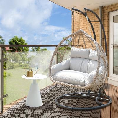 China Modern Wholesale Modern Outdoor Rattan Woven Patio Furniture Garden Swing Wicker Patio Swing Egg Chair With Cushion for sale