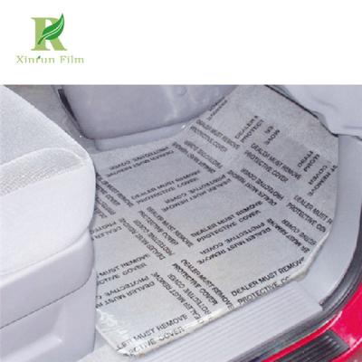 China 0.055-0.2mm Clear Transparent Logo Printed Pe Self Adhesive Car Interior Protective Film for sale