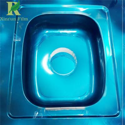 China 0.03-0.22mm Steady Adhesive Blue Stainless Steel Products PE Protective Film for sale