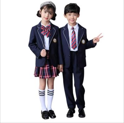 China QUICK DRY 4 in 1 custom design wholesale lace stripe for girls and boys kids international school uniform upgrowing for sale